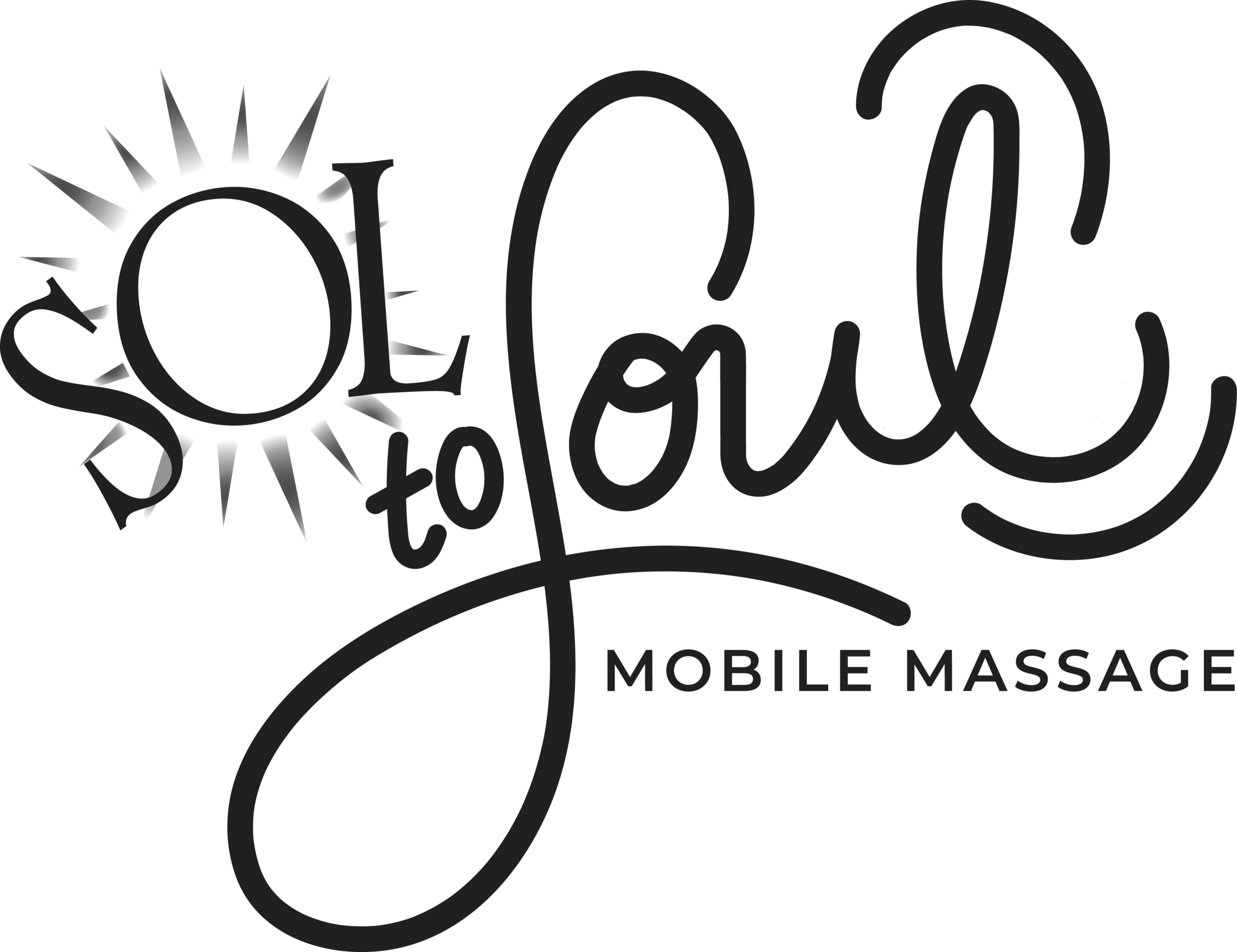 Sol to Soul mobile massage logo in black