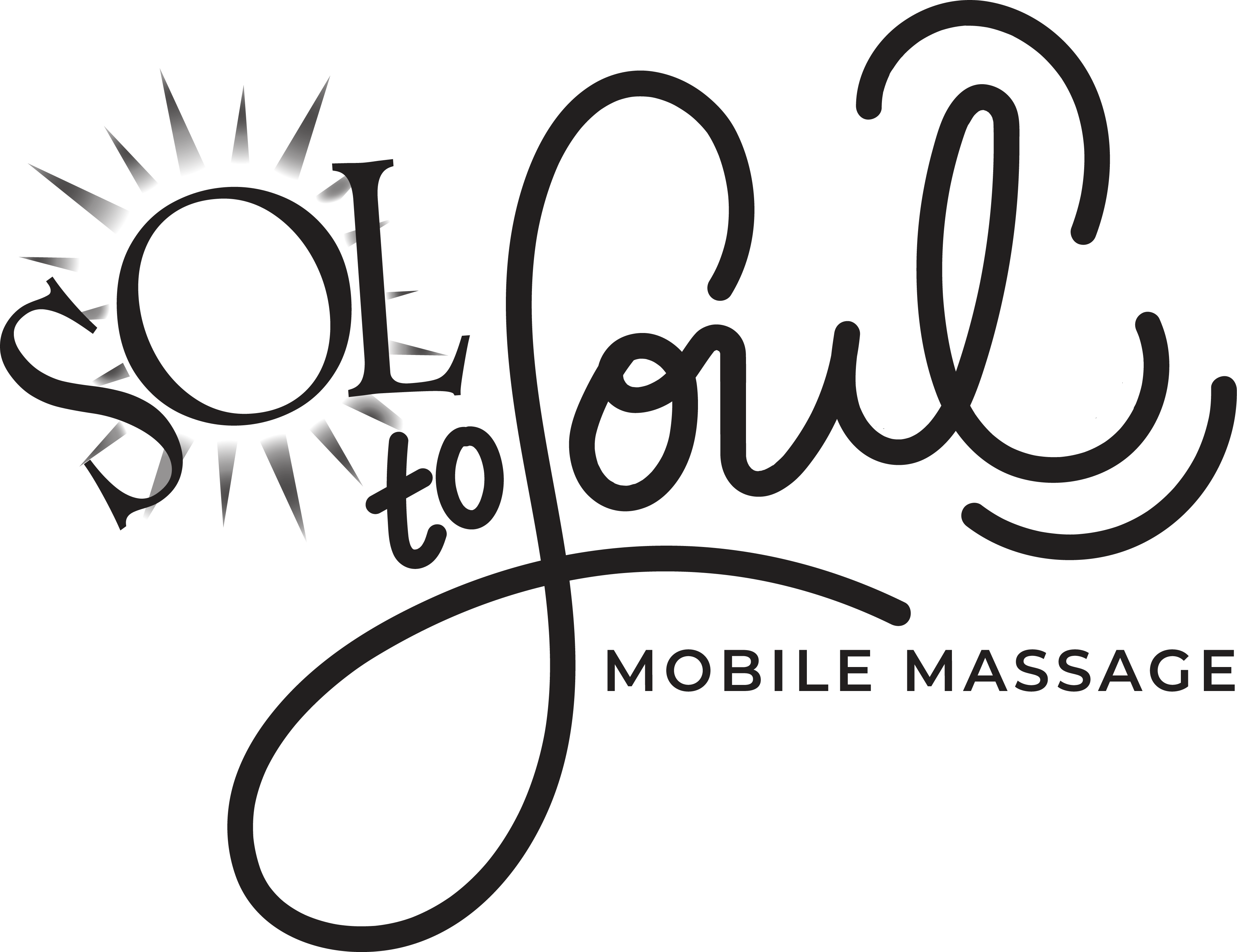 Sol to Soul mobile massage logo in black